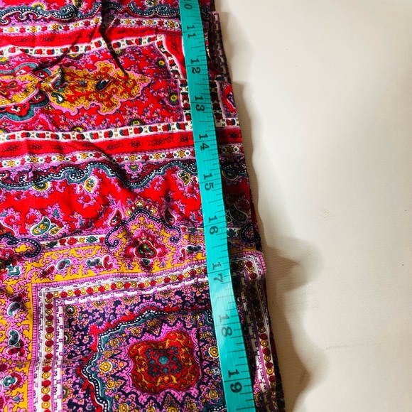 VTG 70s Handmade & OOAK Women’s Wide Leg Super Flare Culottes Pants Red Paisley - Picture 8 of 15